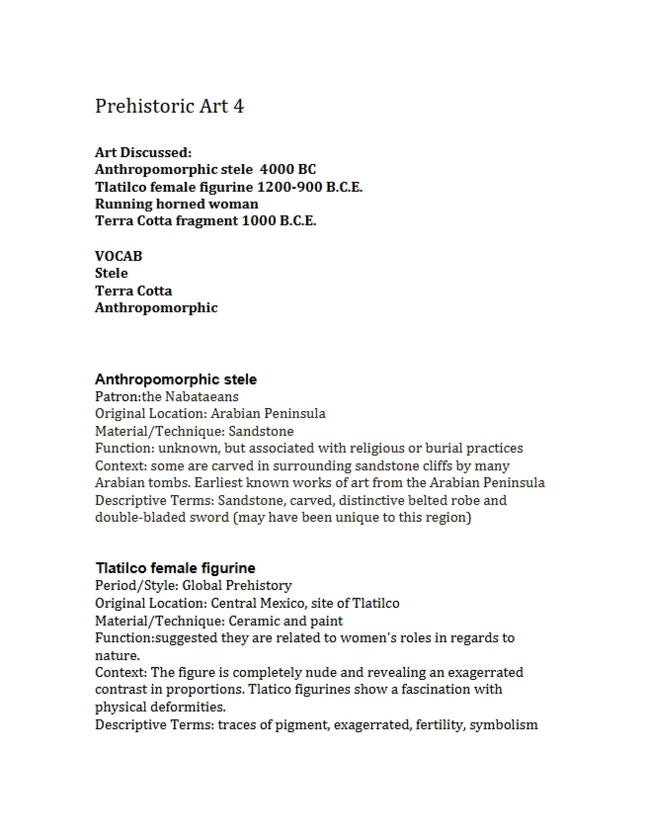 Fourth Part of a lecture on Prehistoric Art