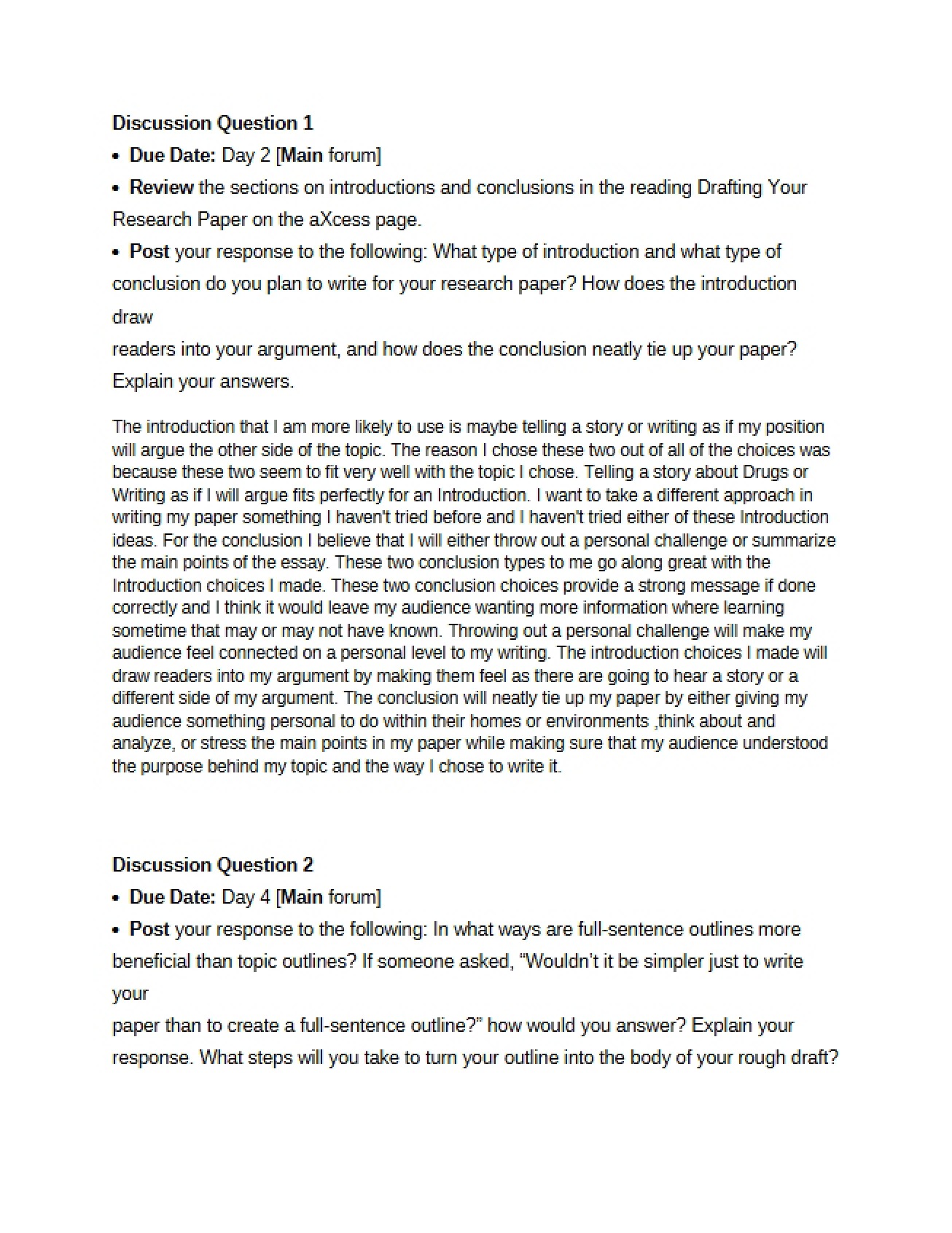 First Discussion Topic
