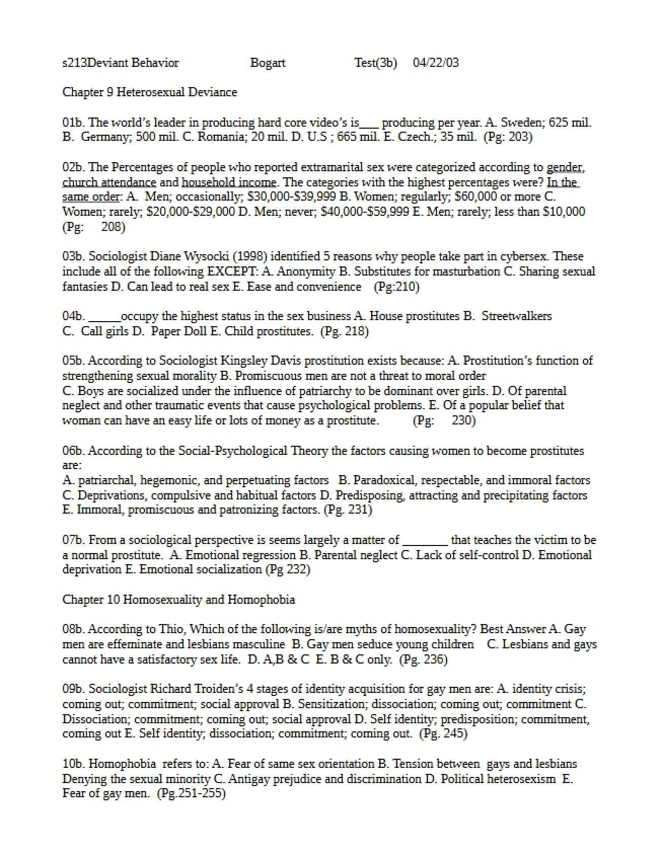 Exam Three (Variant B)