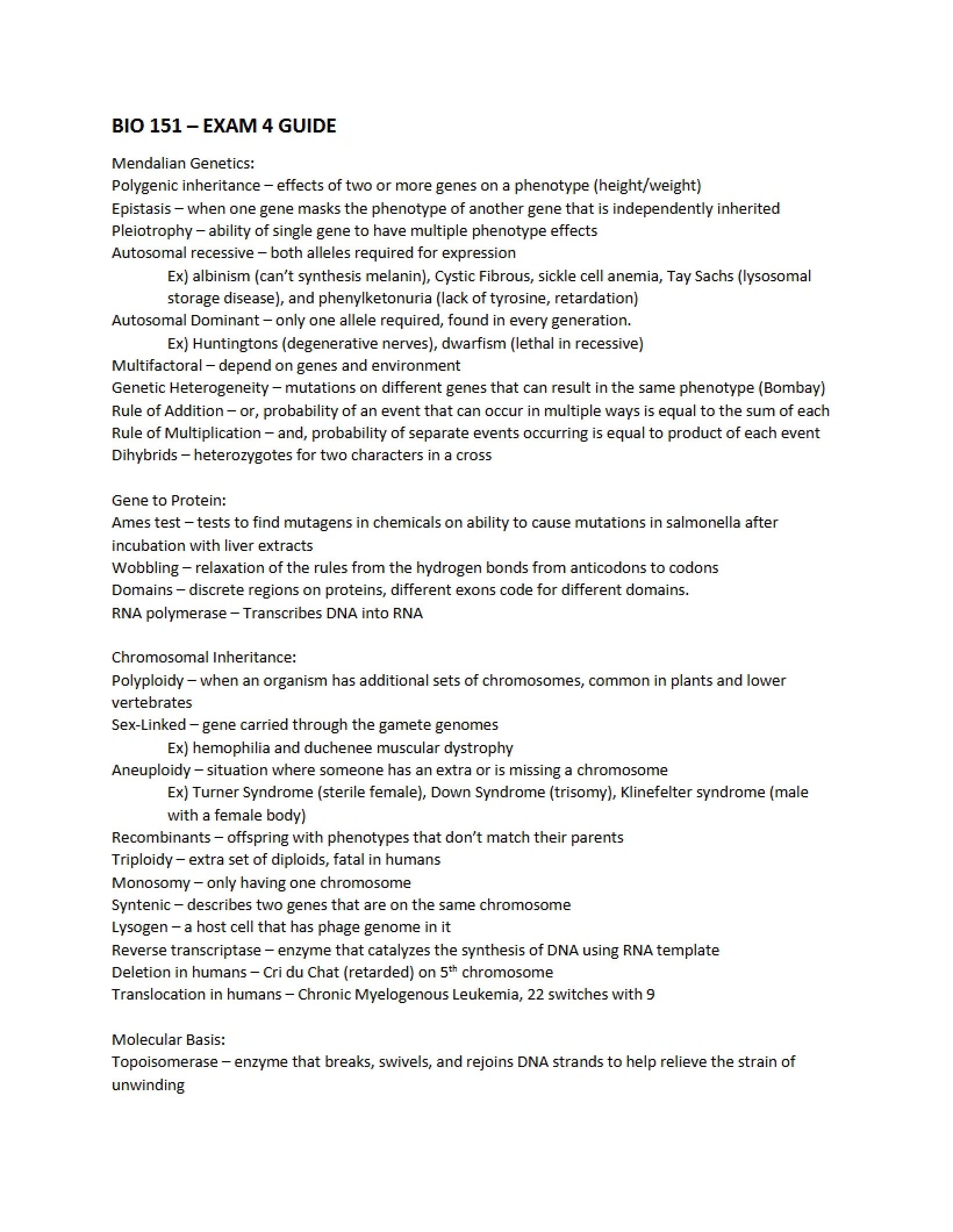 Module Four Molecular Biology