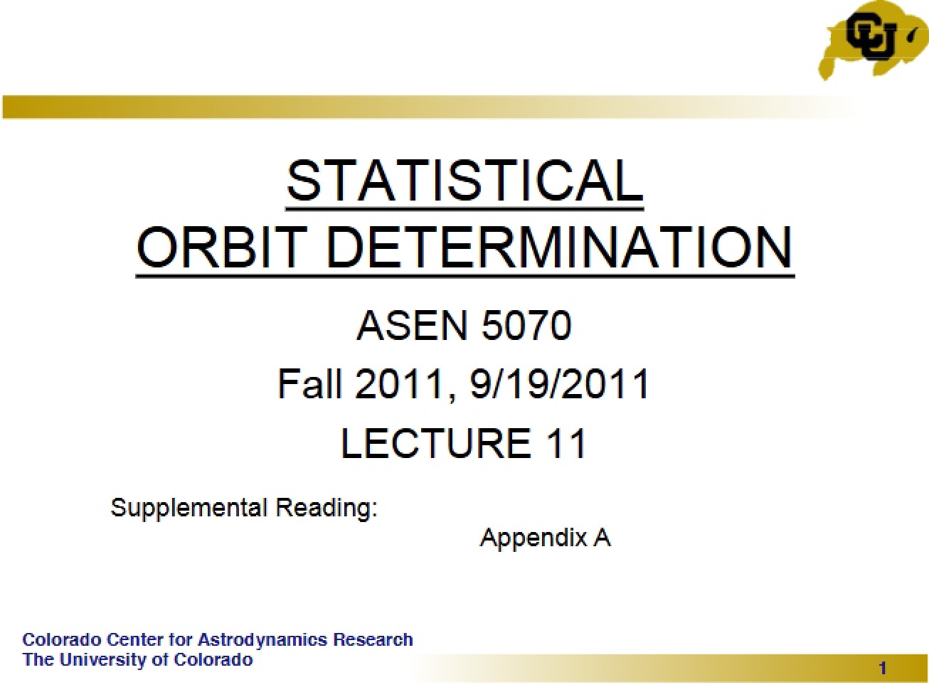 Introduction to Statistical Orbit Determination