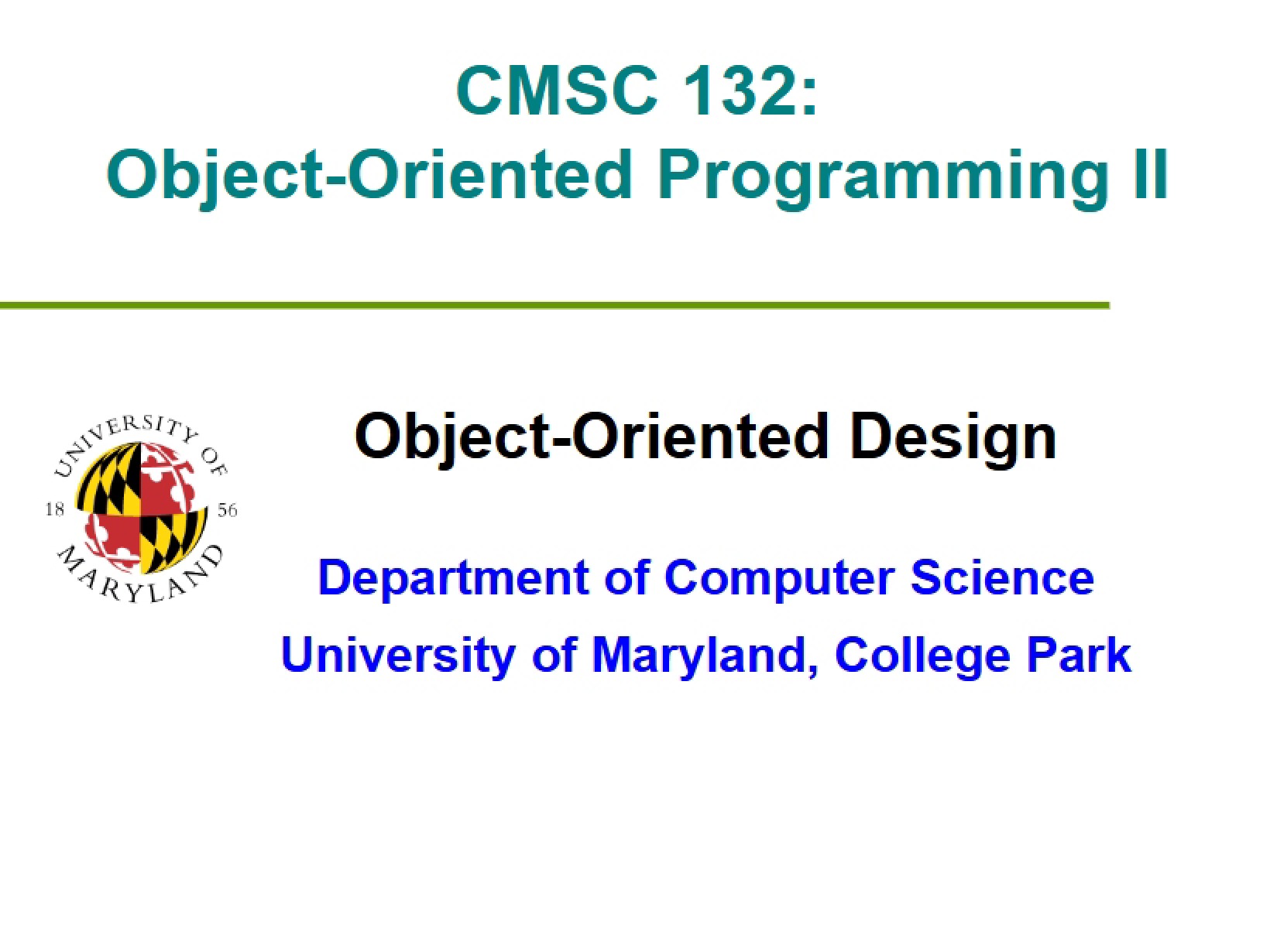 Design of Object-Oriented Systems