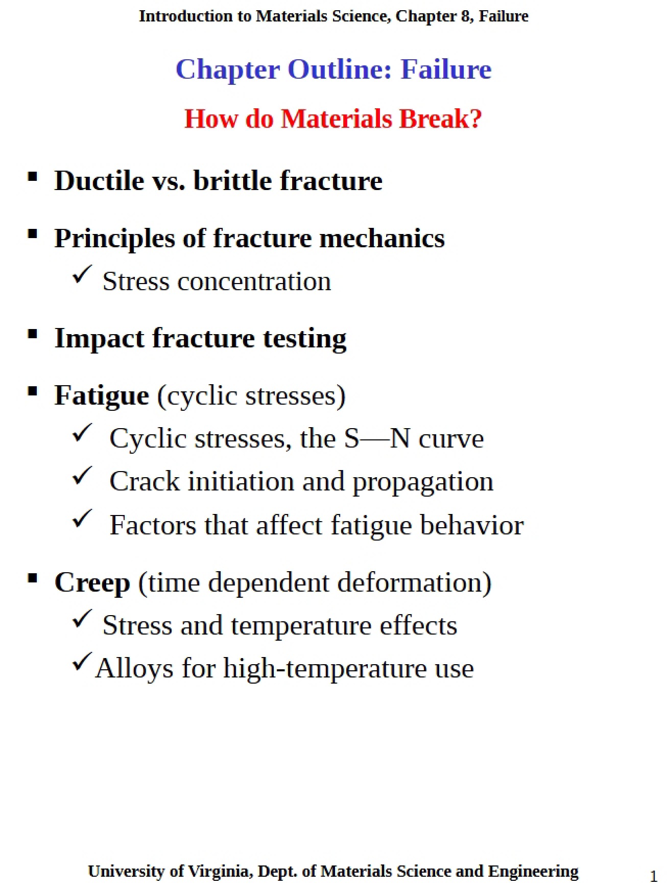 Failure Chapter Outline