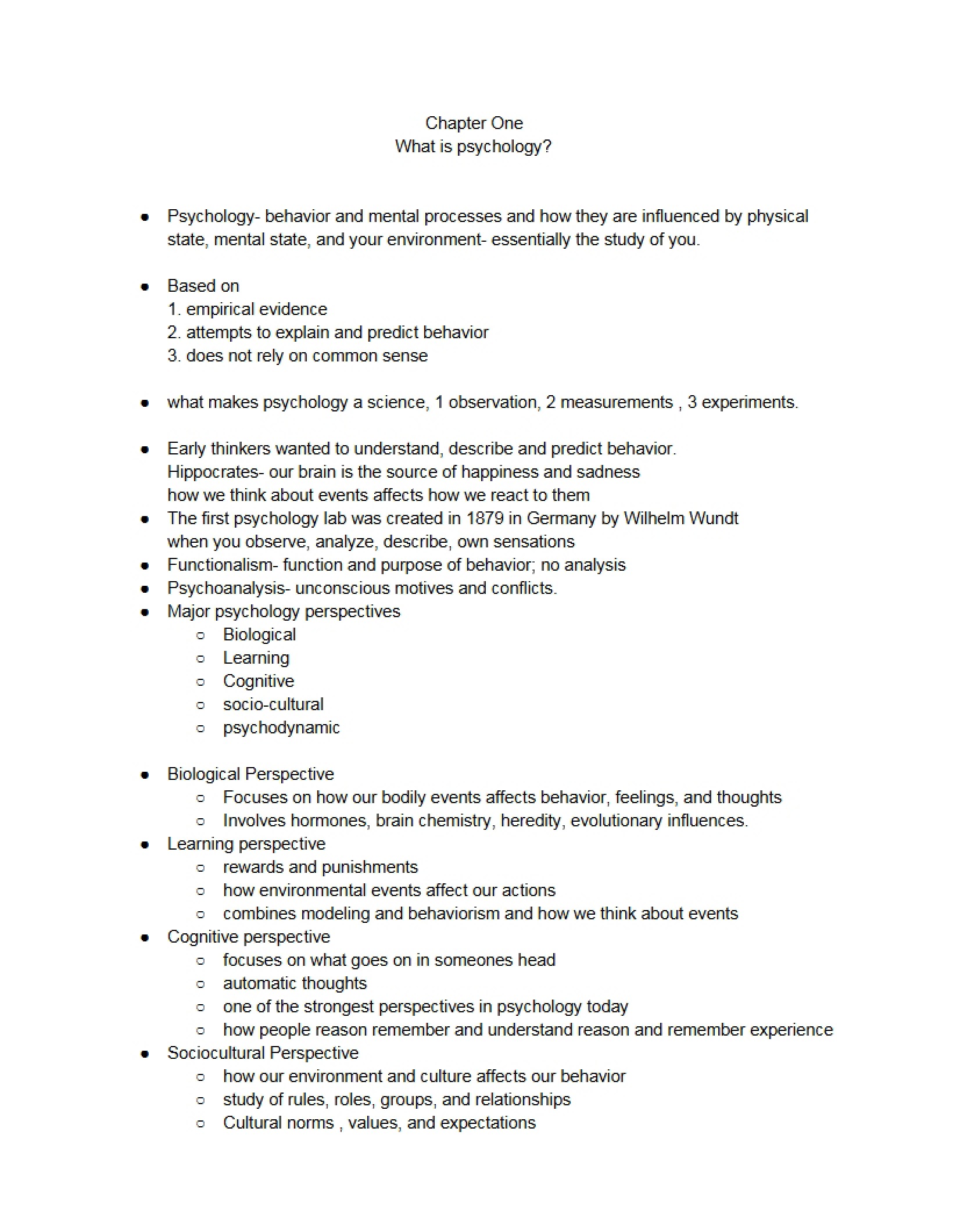 Defining Psychology