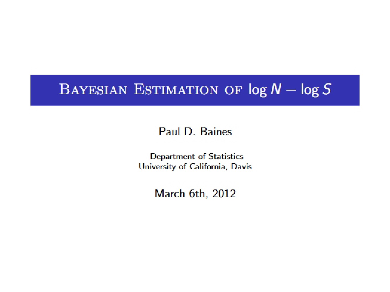 Bayesian Estimation Techniques