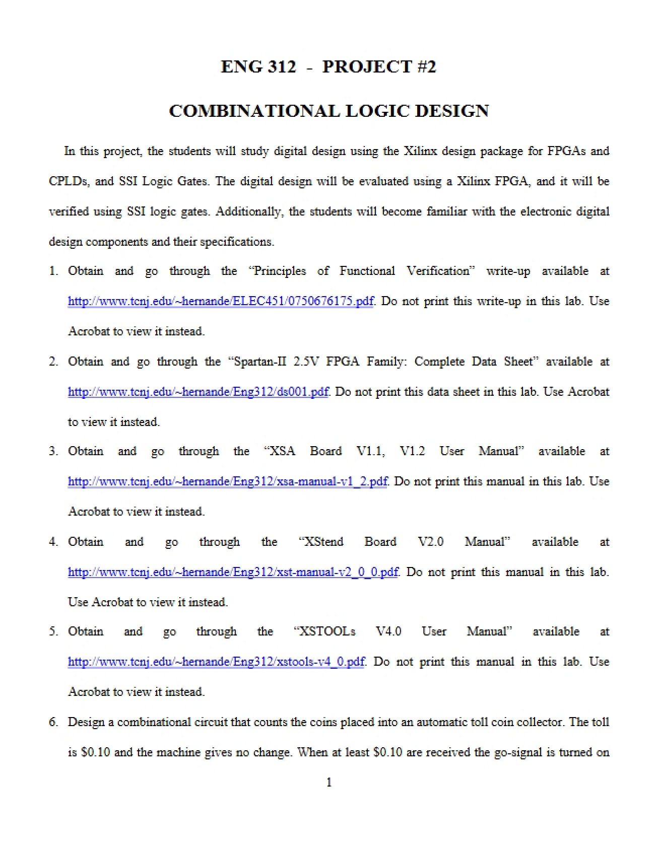 Project #2 Combinational Logic Design - Digital Circuits & Microprocessors