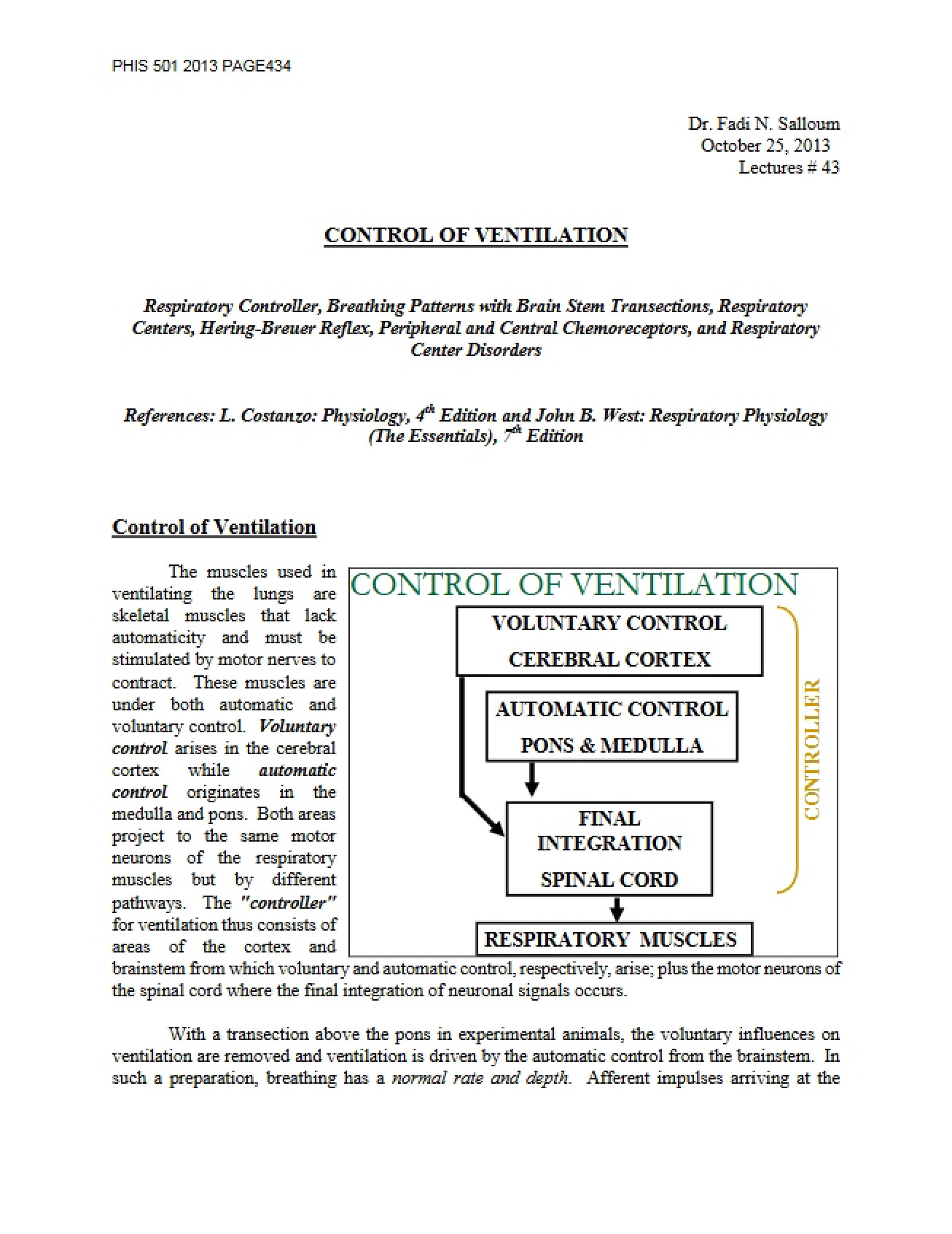 Ventilation Regulation (Lecture 43)