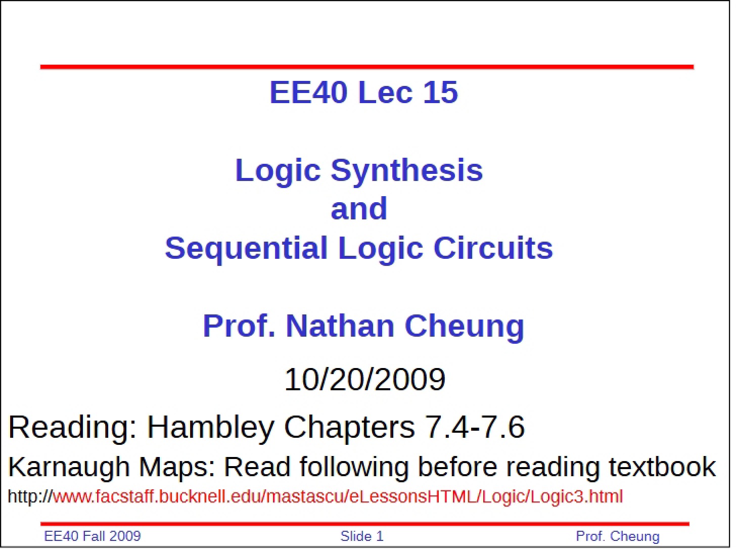 Logic Synthesis and Sequential Circuits