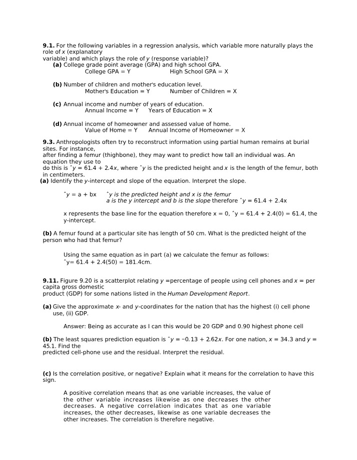 Regression Analysis and Correlation