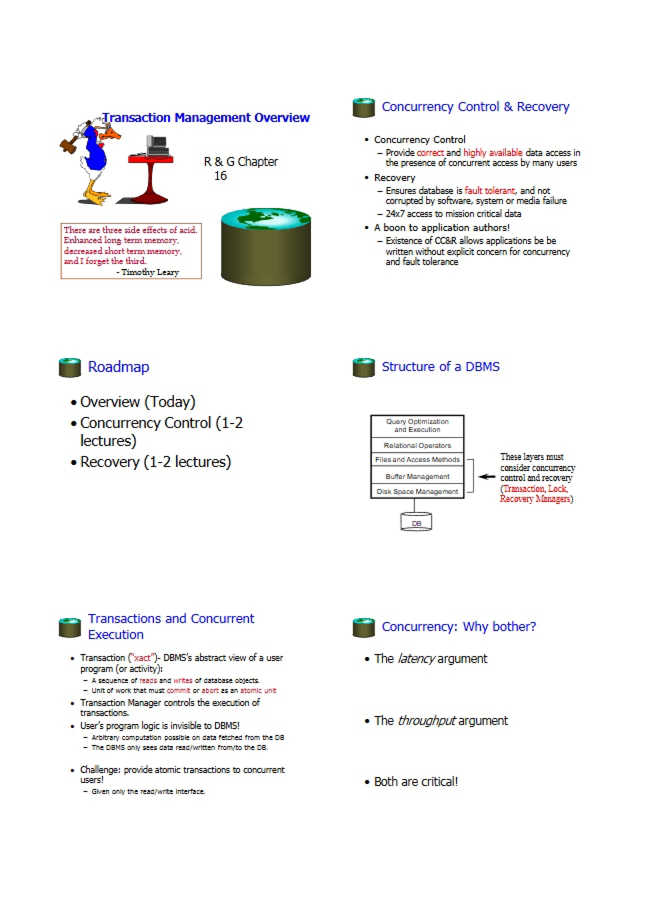 Notes from Database Lecture