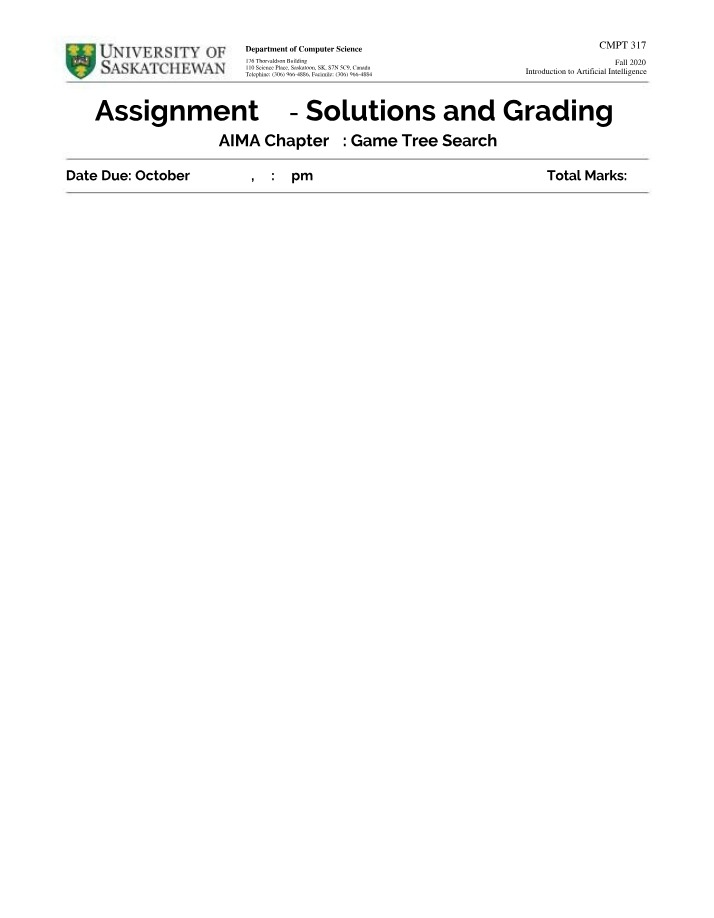 Grading and Solutions for Assignment