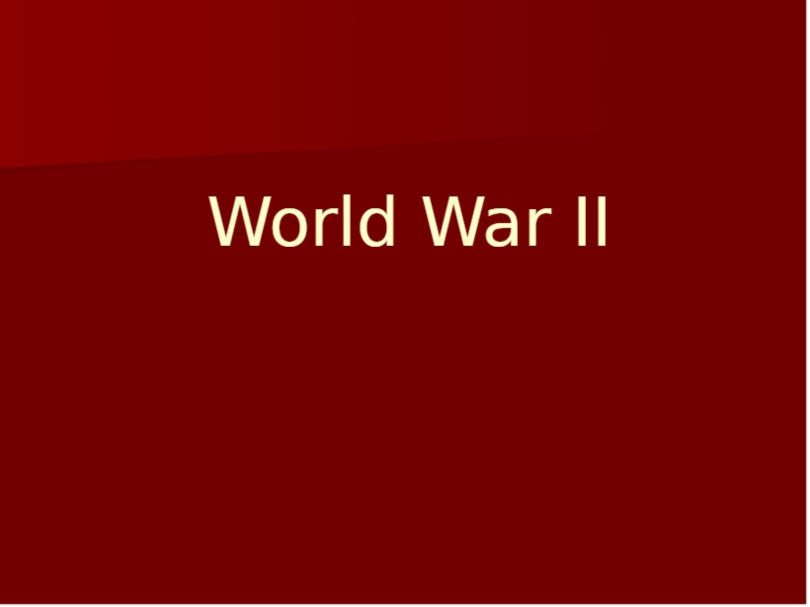 Second World War