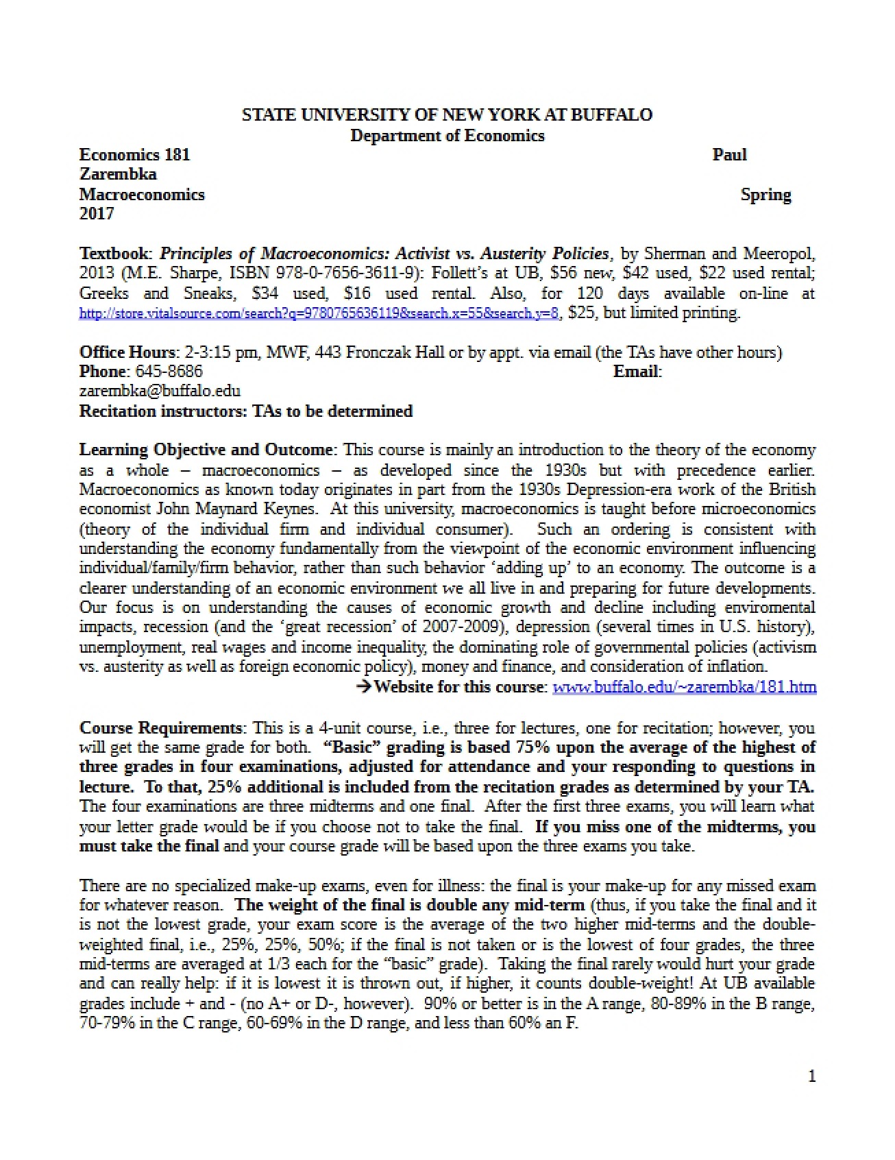 Spring 2017 Macroeconomics Syllabus