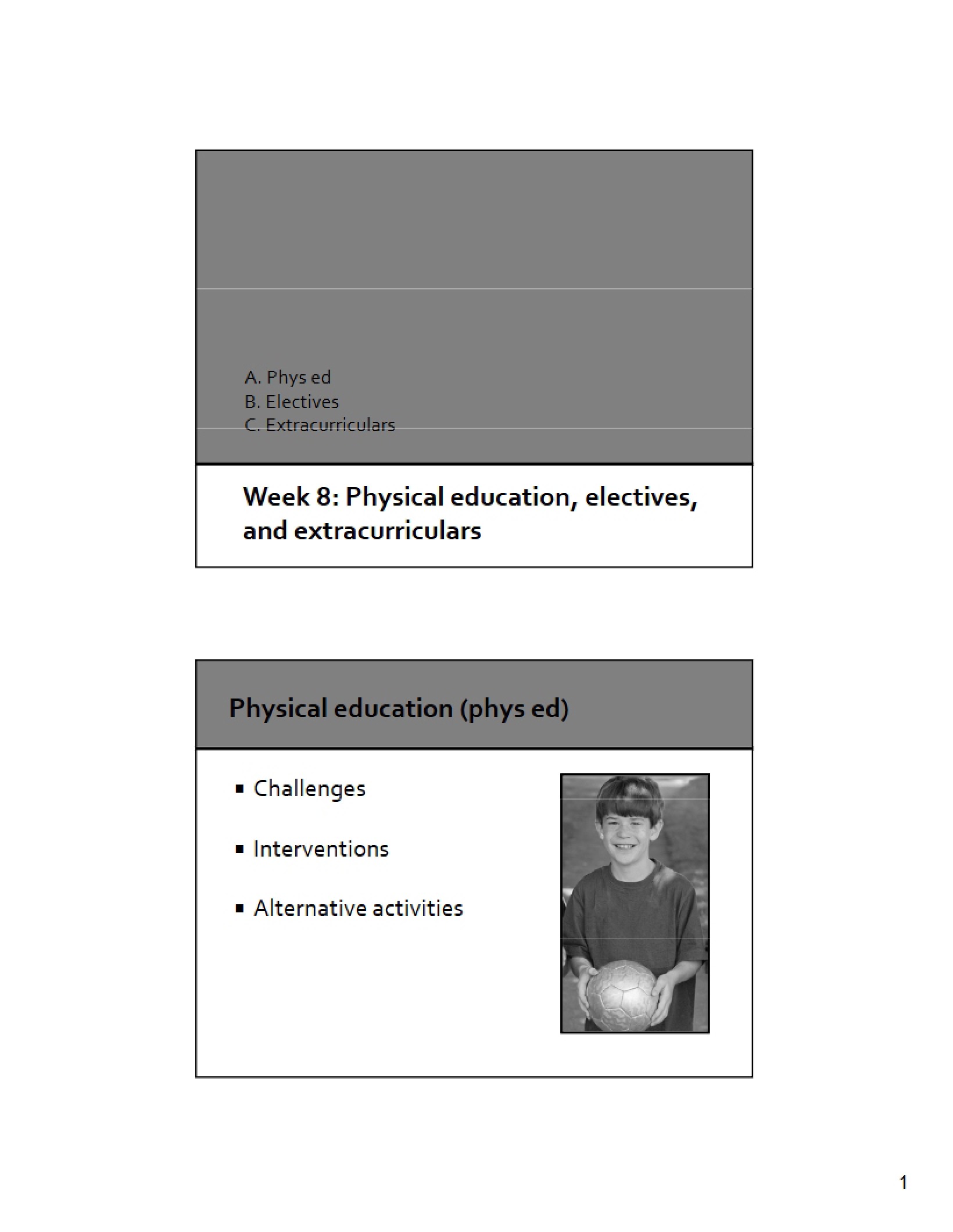 Materials for Week Eight