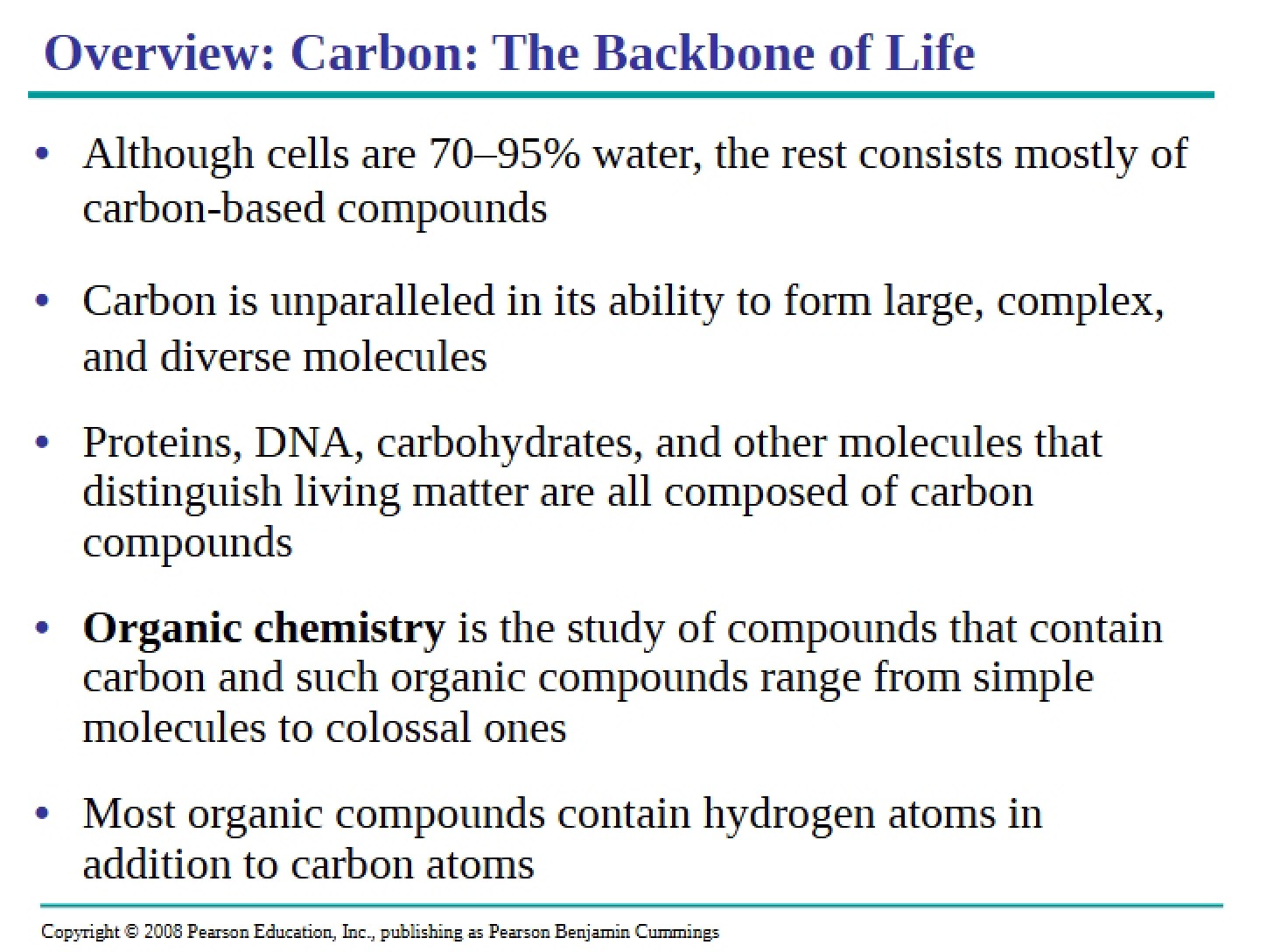 Life's Molecular Diversity and Carbon (Ch 4)