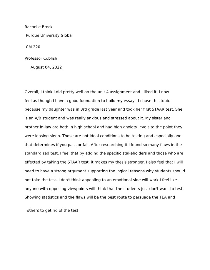 Flaws in Standardized Testing - Argument Against STAAR
