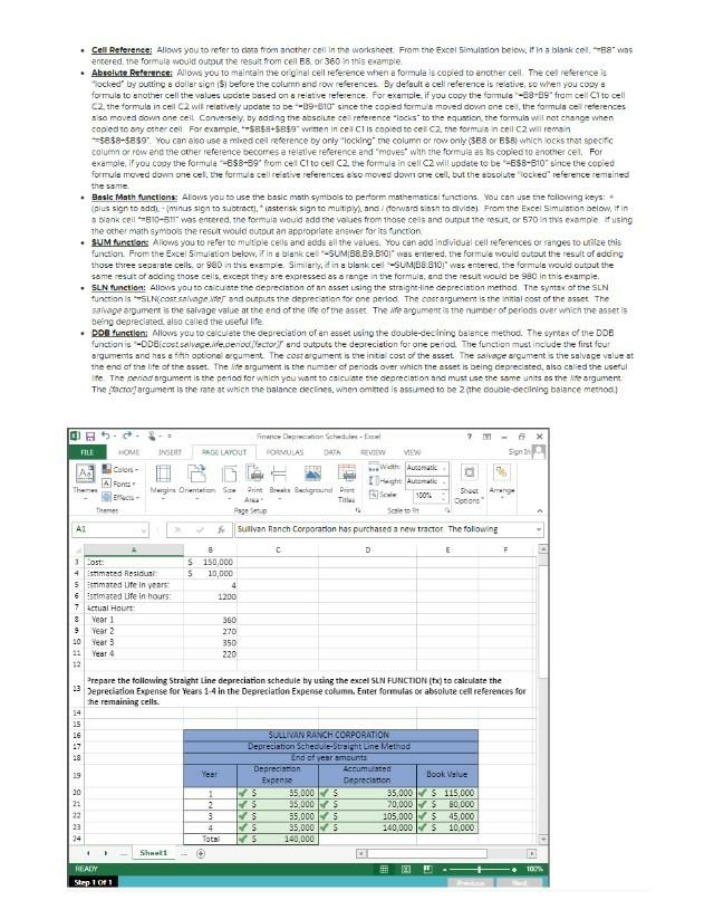 Straight Line Method - Depreciation Schedule