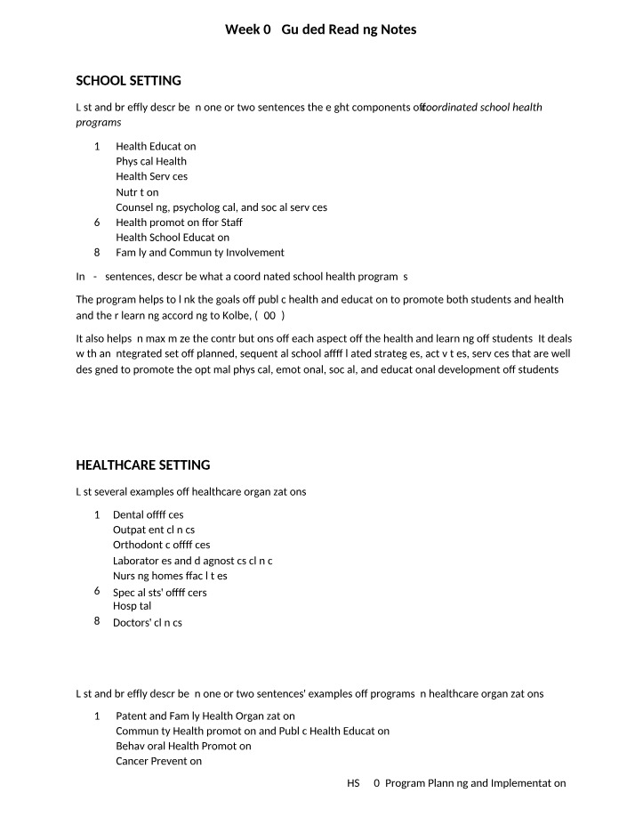 Guided Reading Notes - Week 03