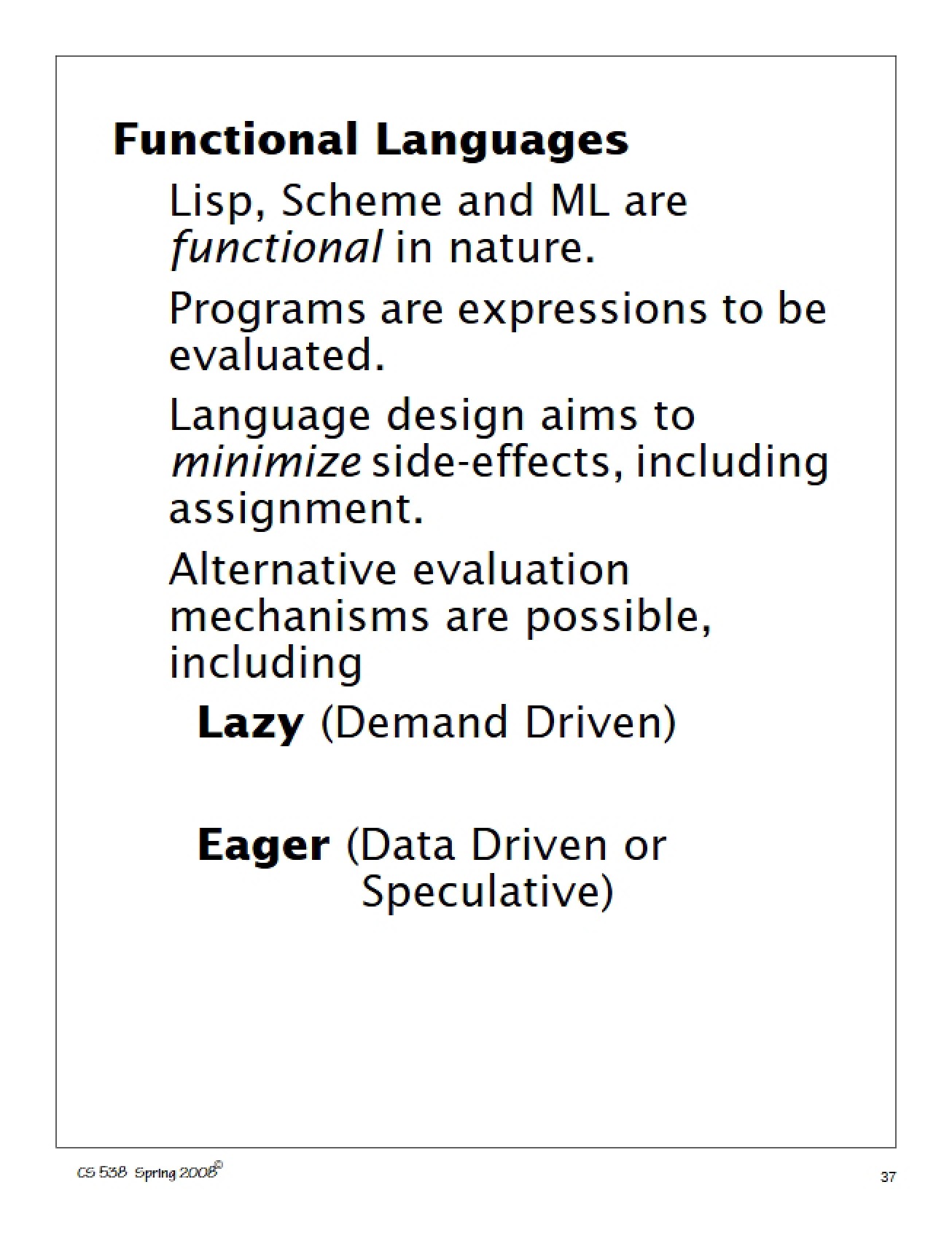 Functional Programming Languages