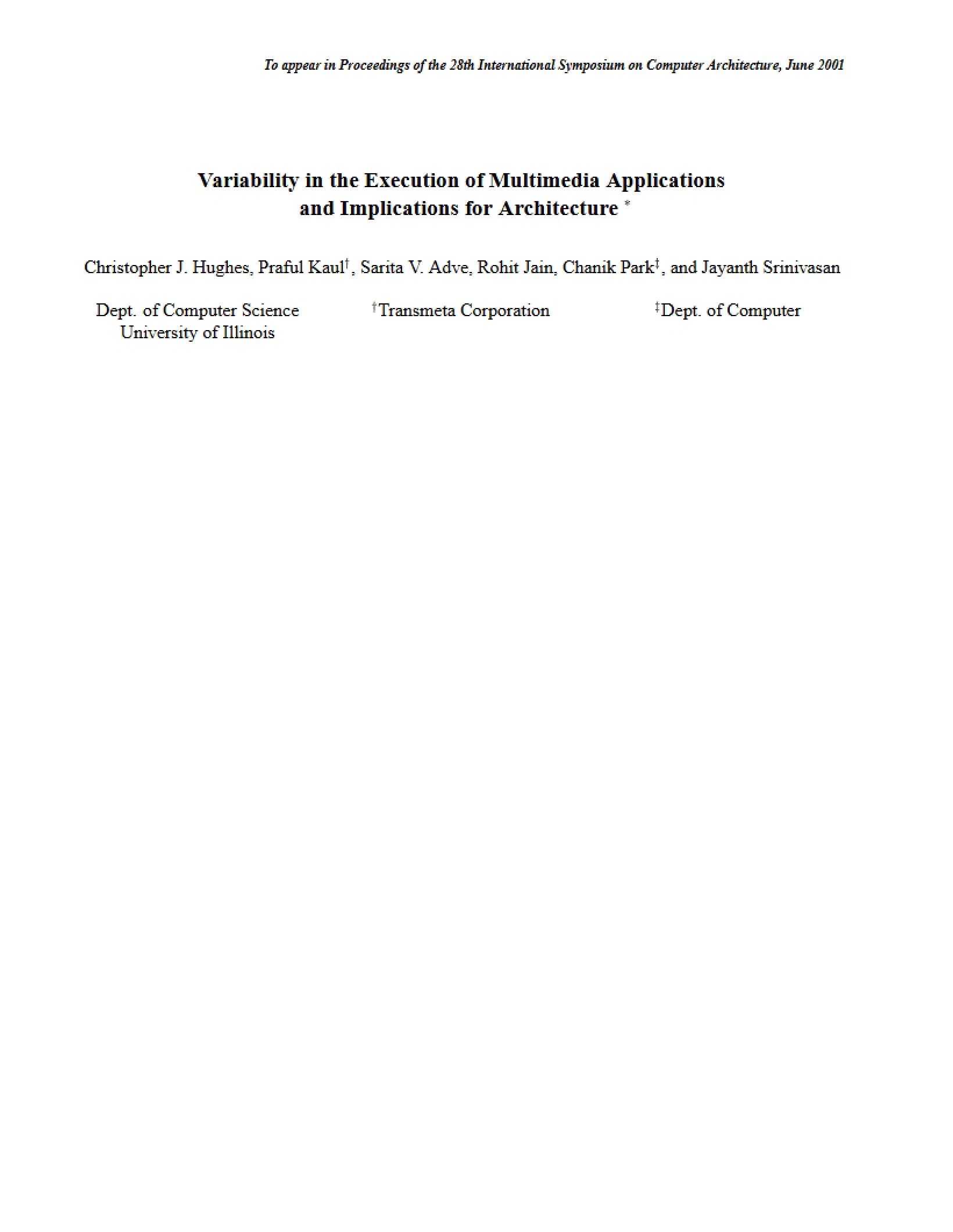 Execution Variability