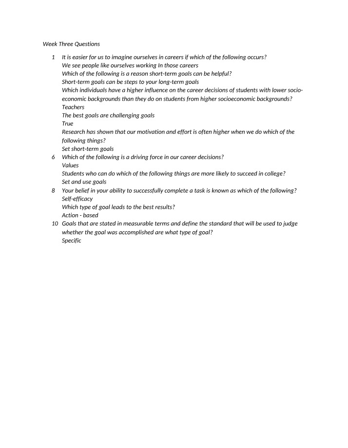 Week Three Discussion Questions