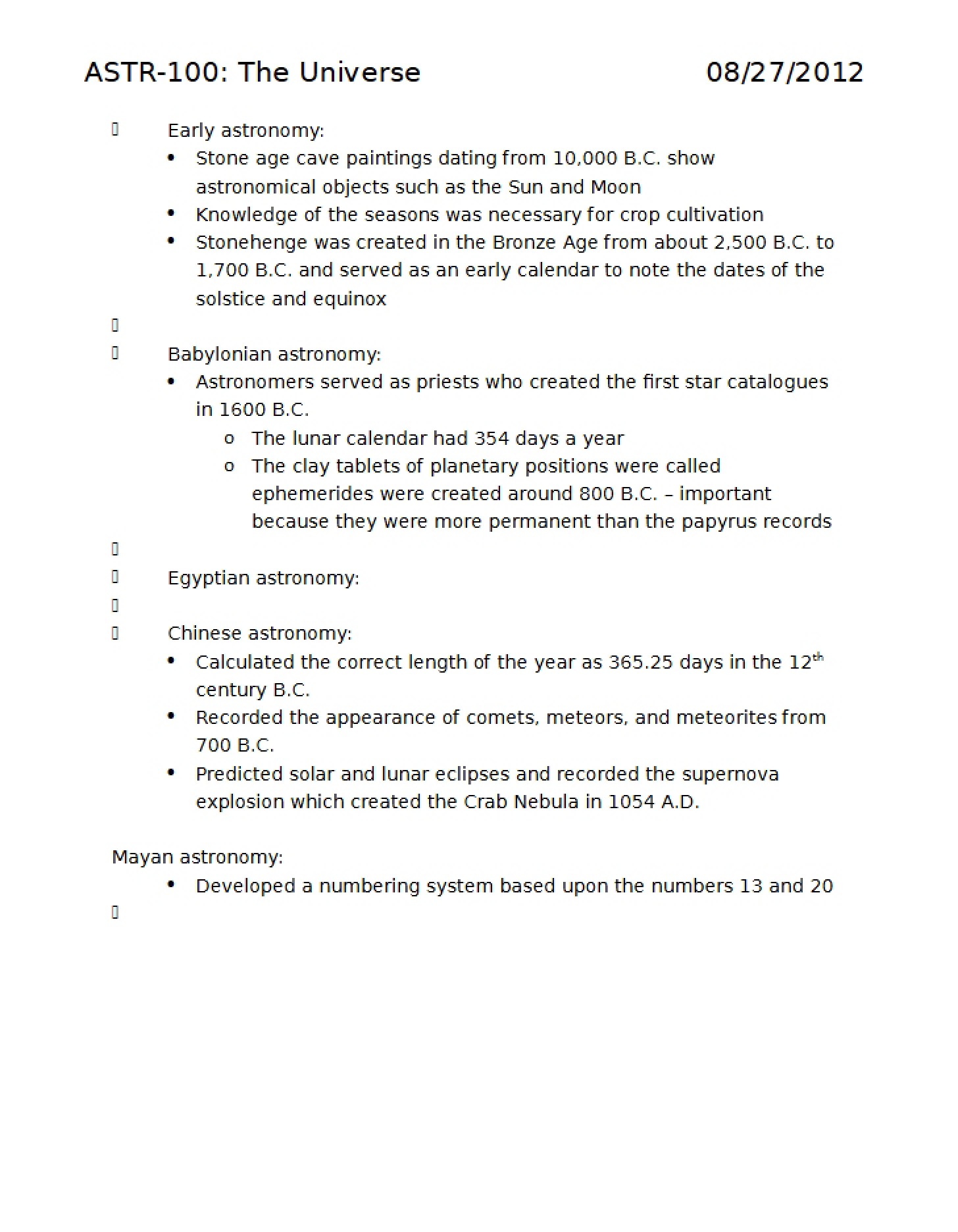 ASTR 100 Lecture Notes