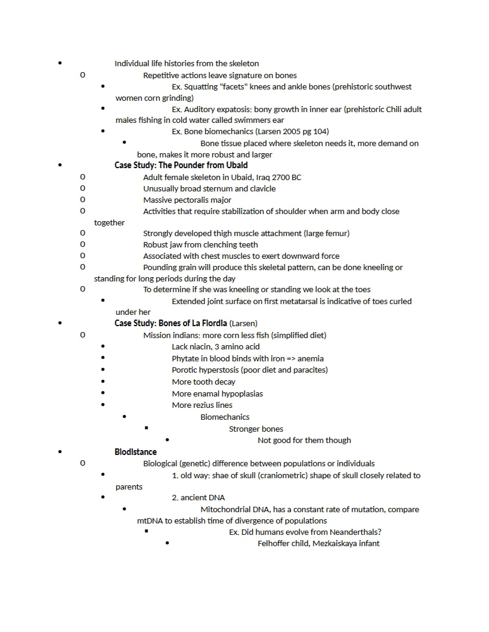 Skeleton-based Life Histories