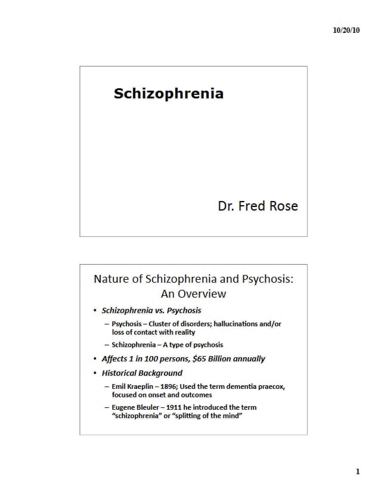 Schizophrenic Spectrum Disorders