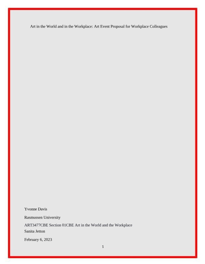 Proposal for Spanish Art and Culture Conference