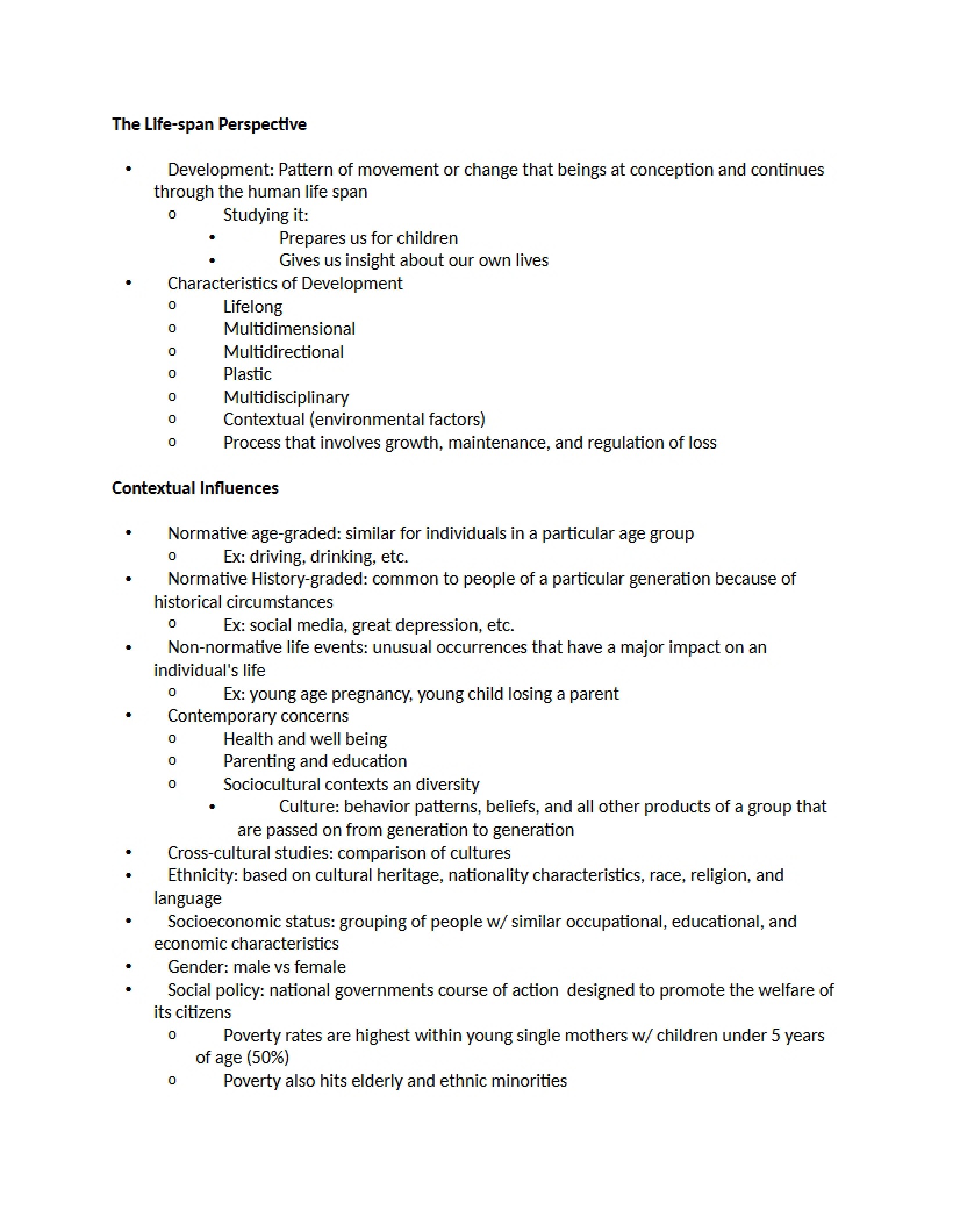 Class Notes Chapter One
