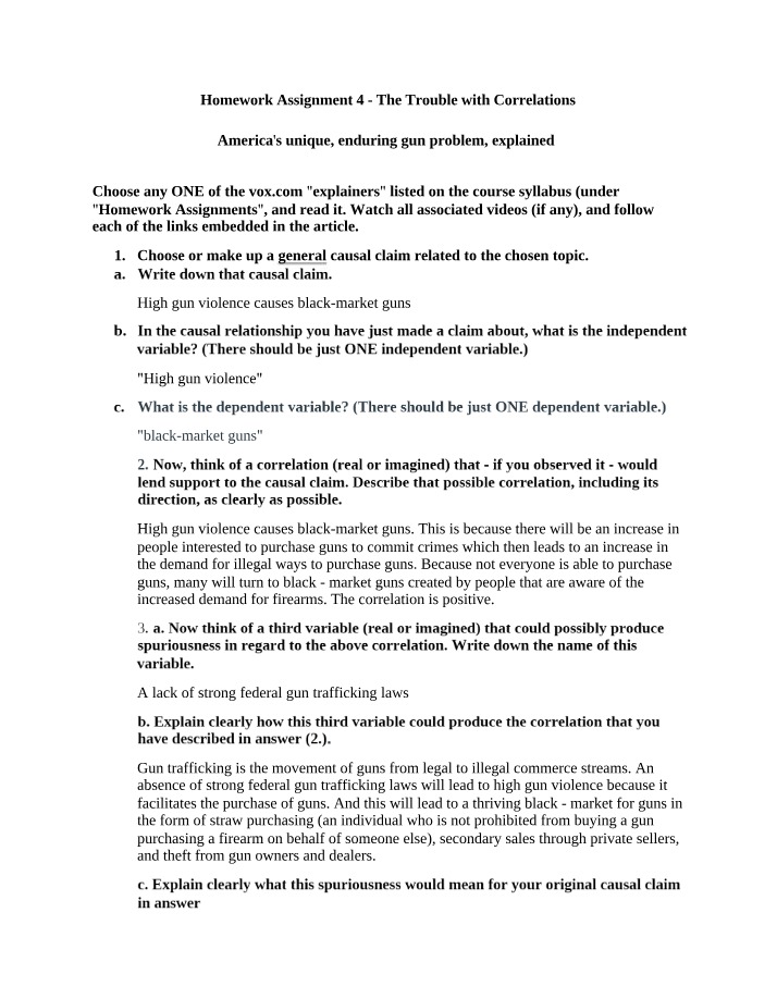 The Trouble with Correlations - Homework Assignment 4