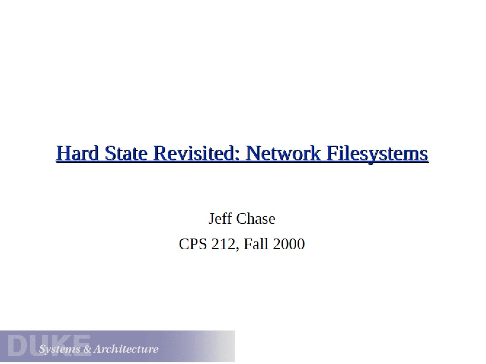 Networked Filesystems