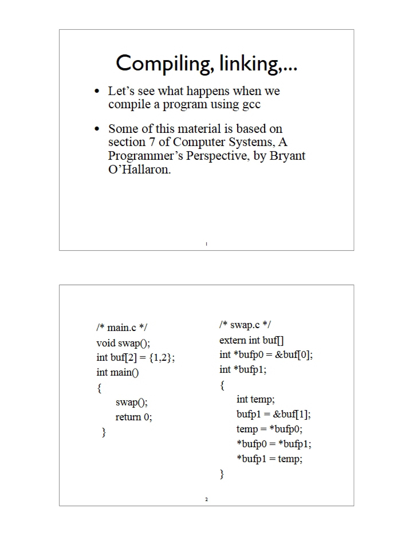 Class Lecture Notes