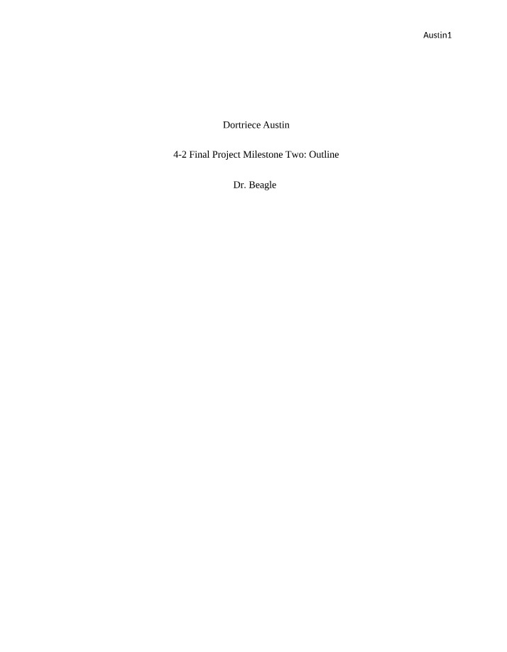 Milestone Two Outline - Final Project 4-2