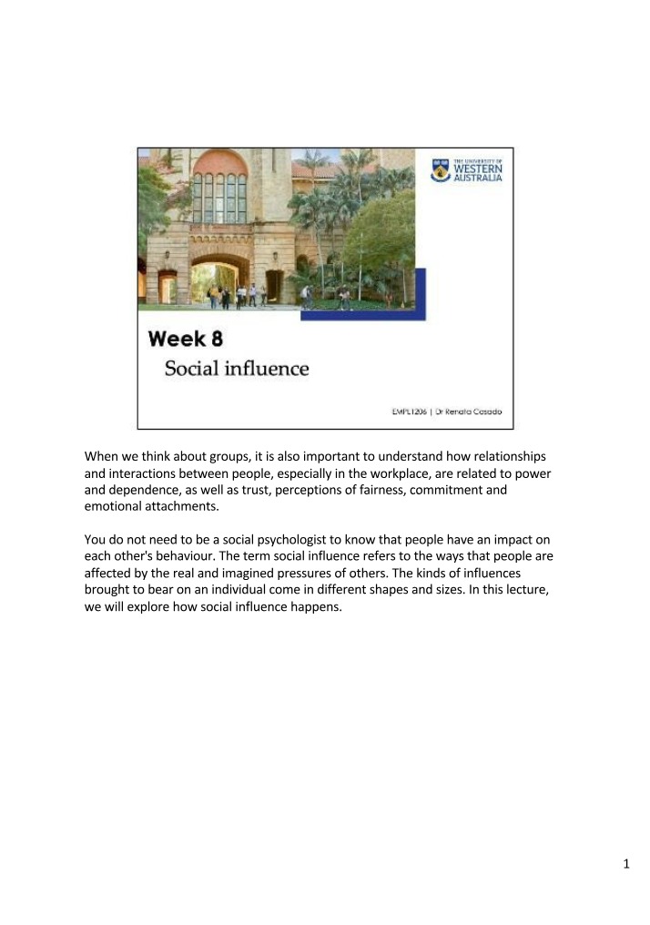 Week 8 Social Relations