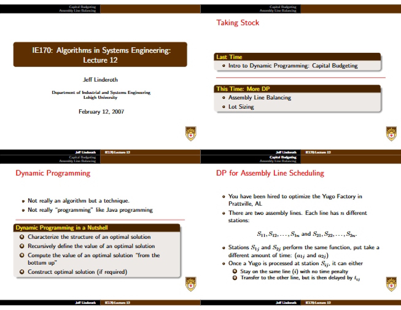 Lecture Twelve Notes