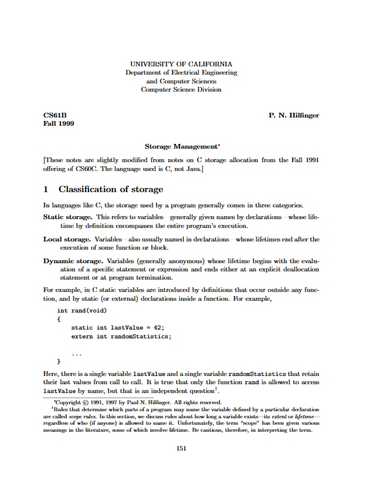Implementation Lecture Notes