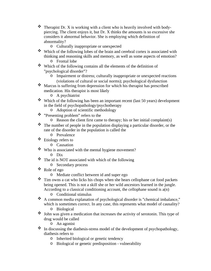 Abnormal Behavior and Psychological Disorders