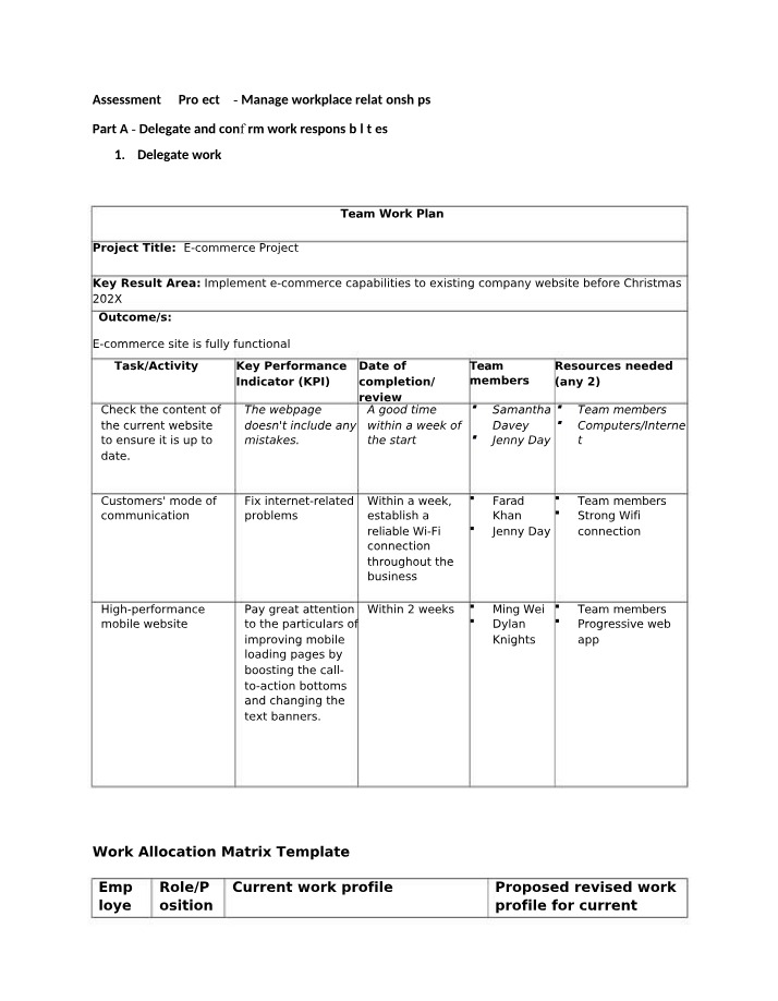 Managing Workplace Relationships - Delegate and Confirm Work