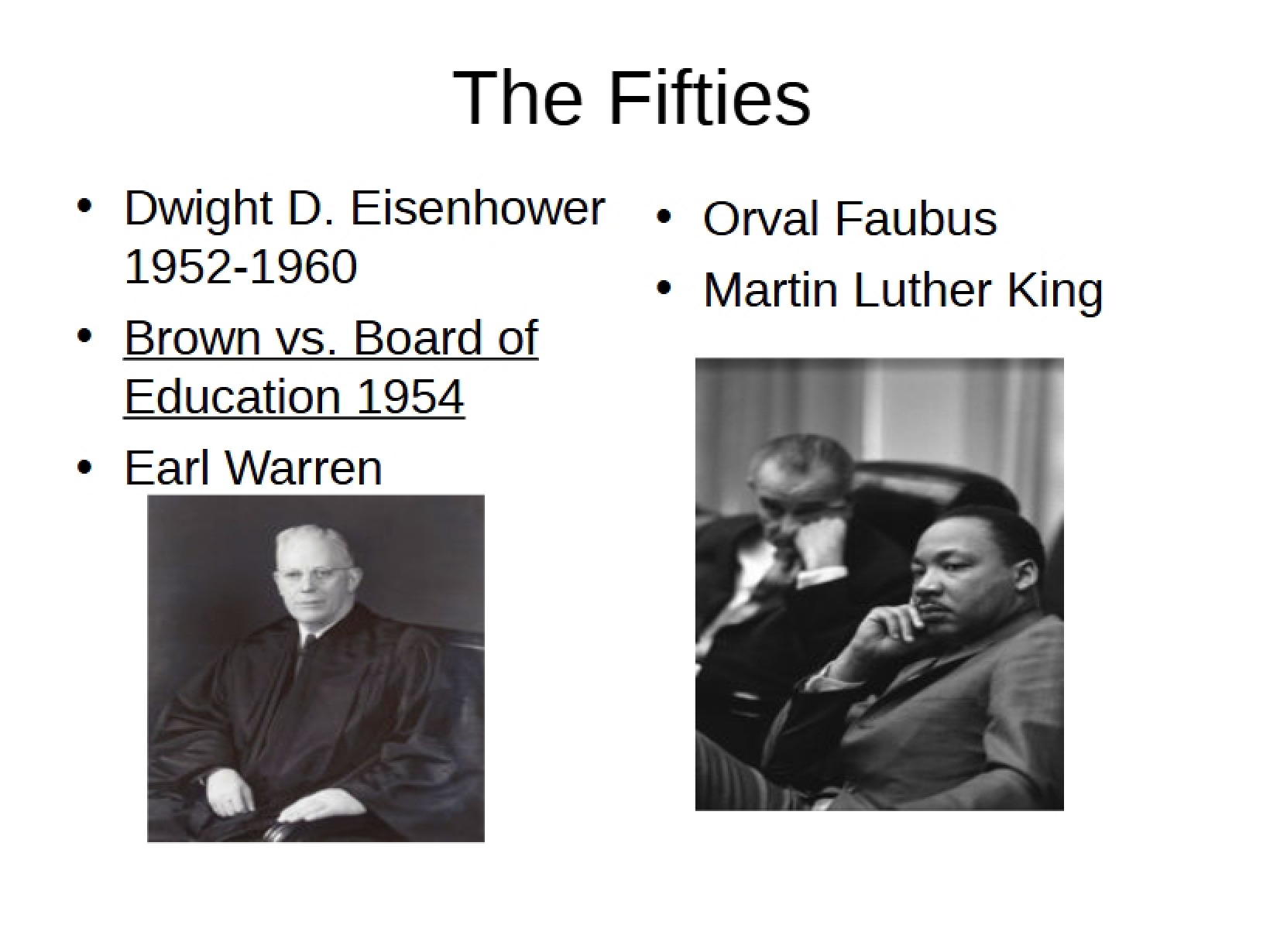 Notes on the 1950s Era
