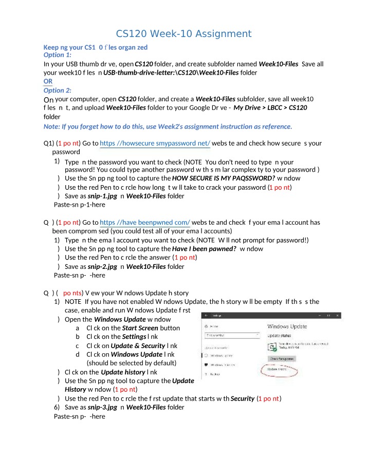 Week 10 Assignment