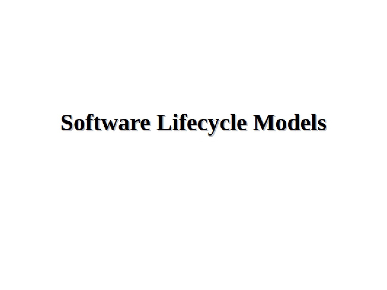 Lifecycle of Software Development