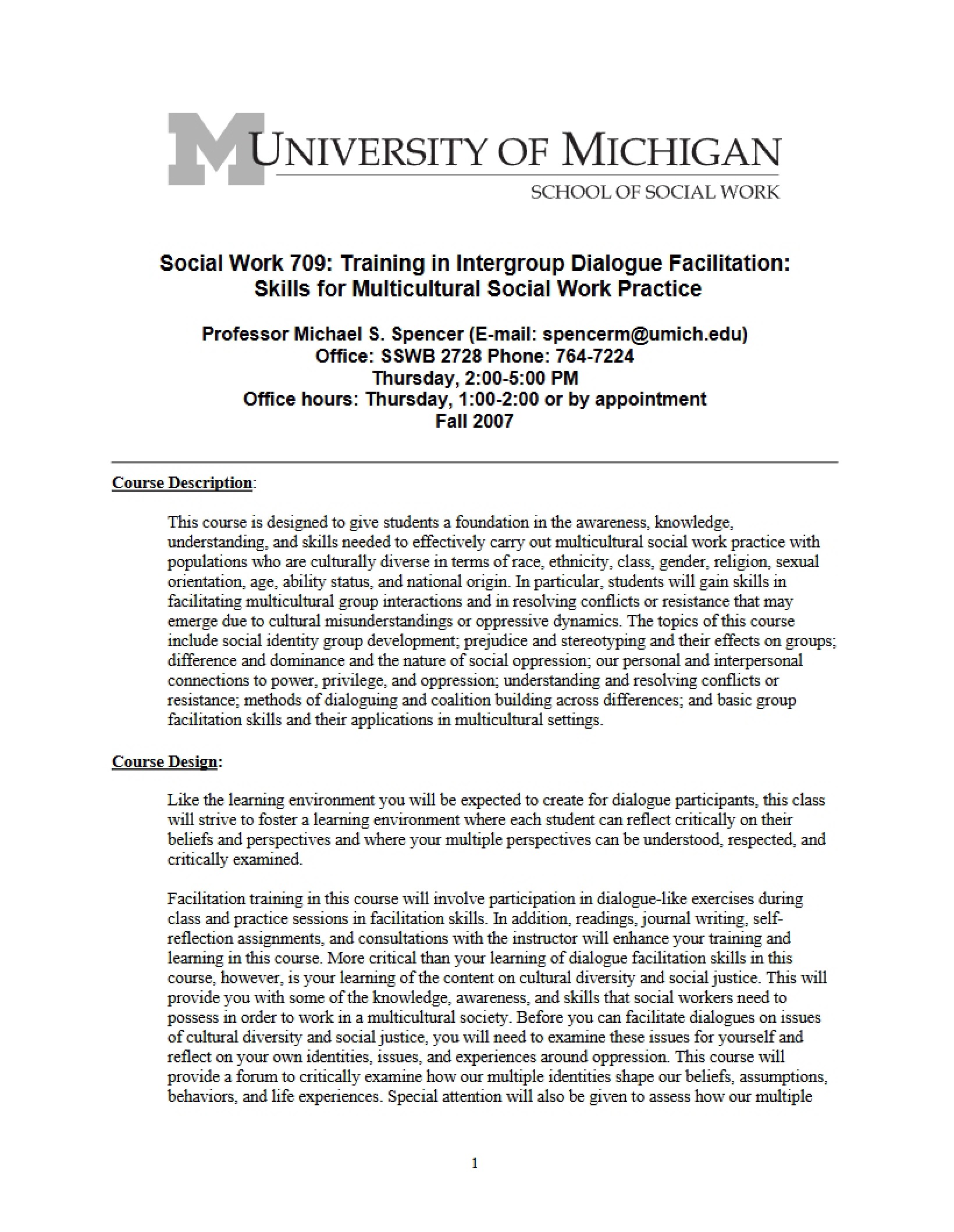 Intergroup Dialogue Syllabus