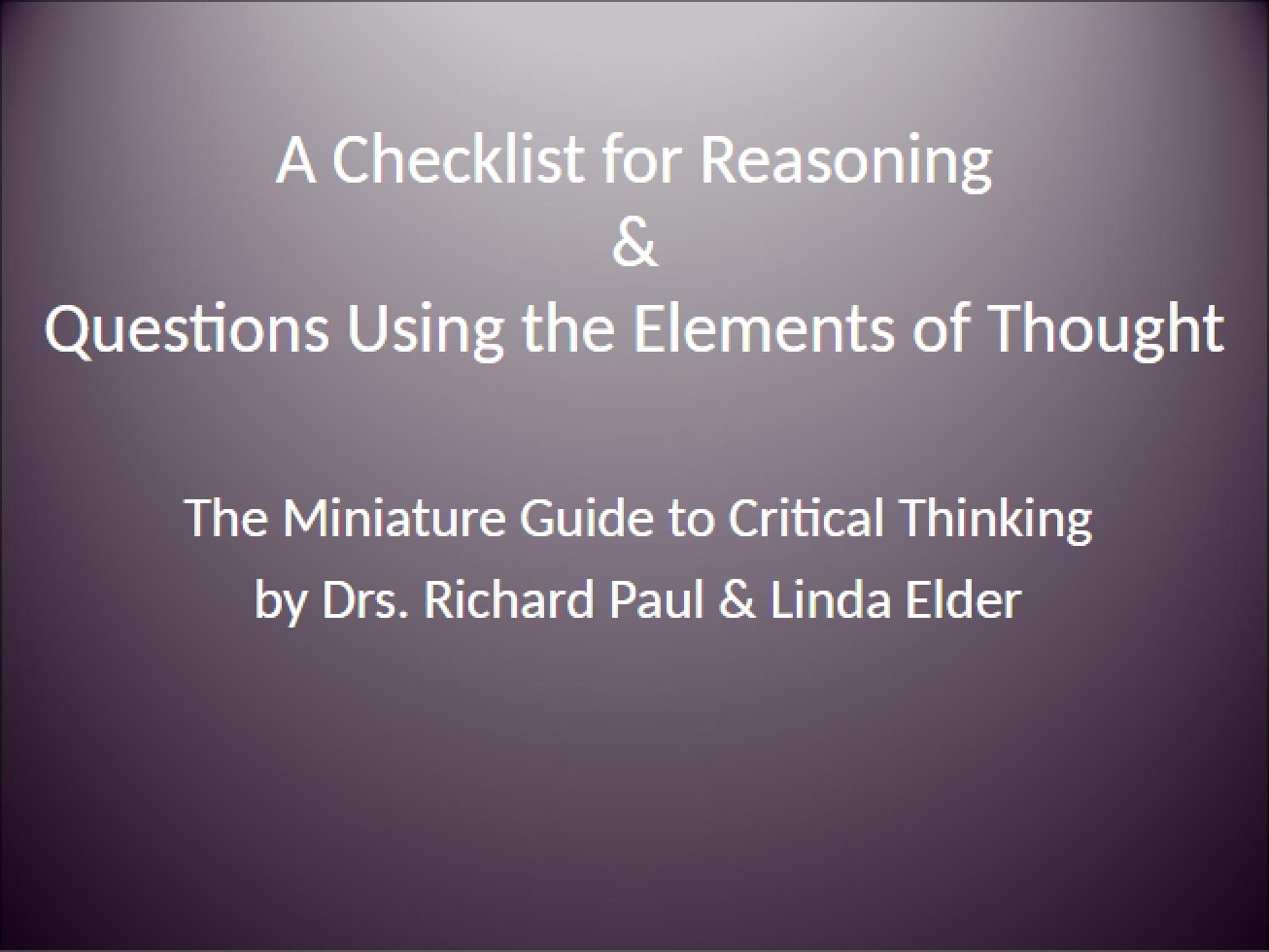 Reasoning Skills