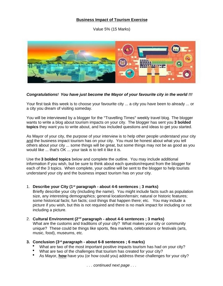 Tourism Business Impact Exercise Set 2