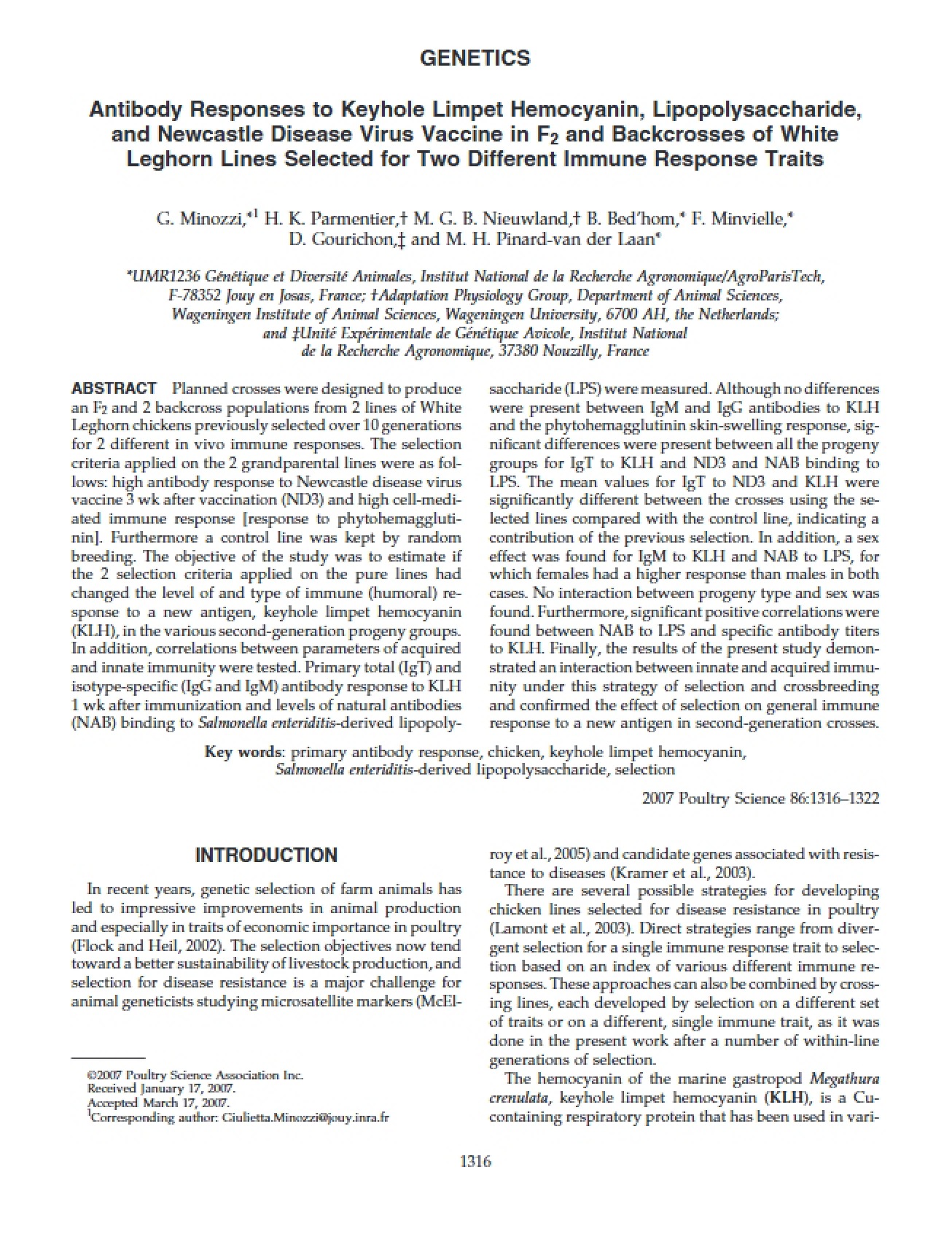 Principles of Livestock Immunogenetics