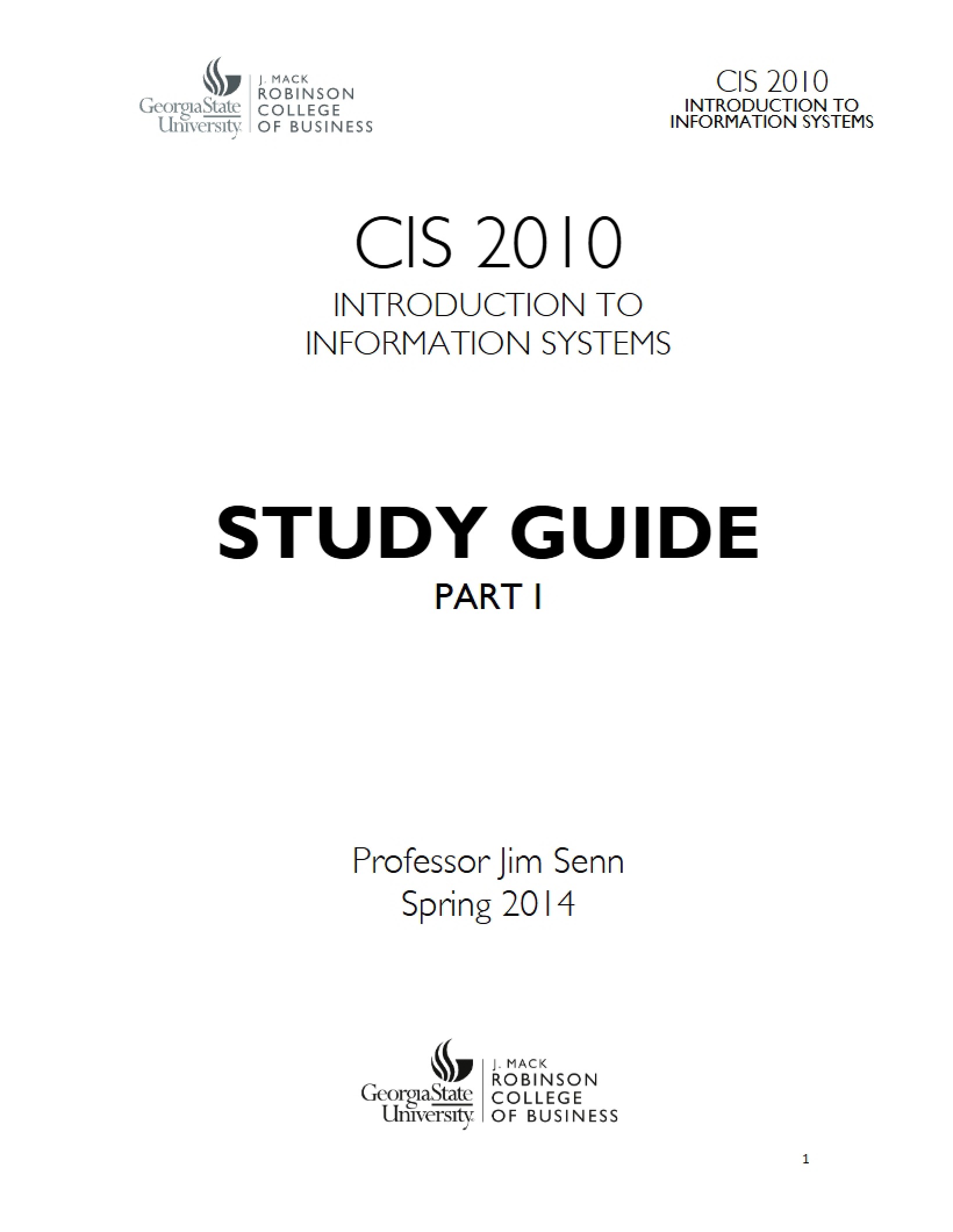 Spring 2014 Study Guide for Topics 1-4