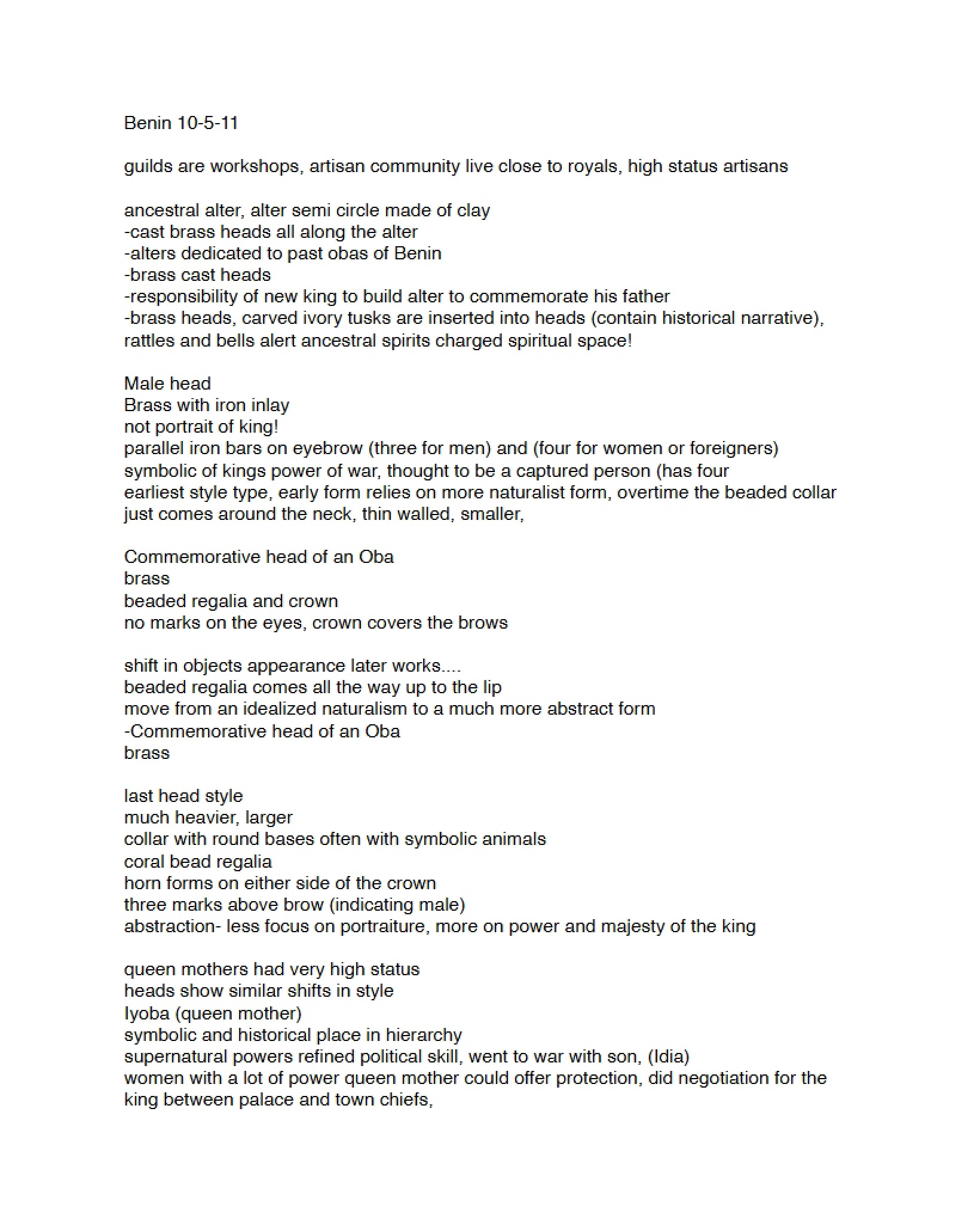 Art in Africa Notes