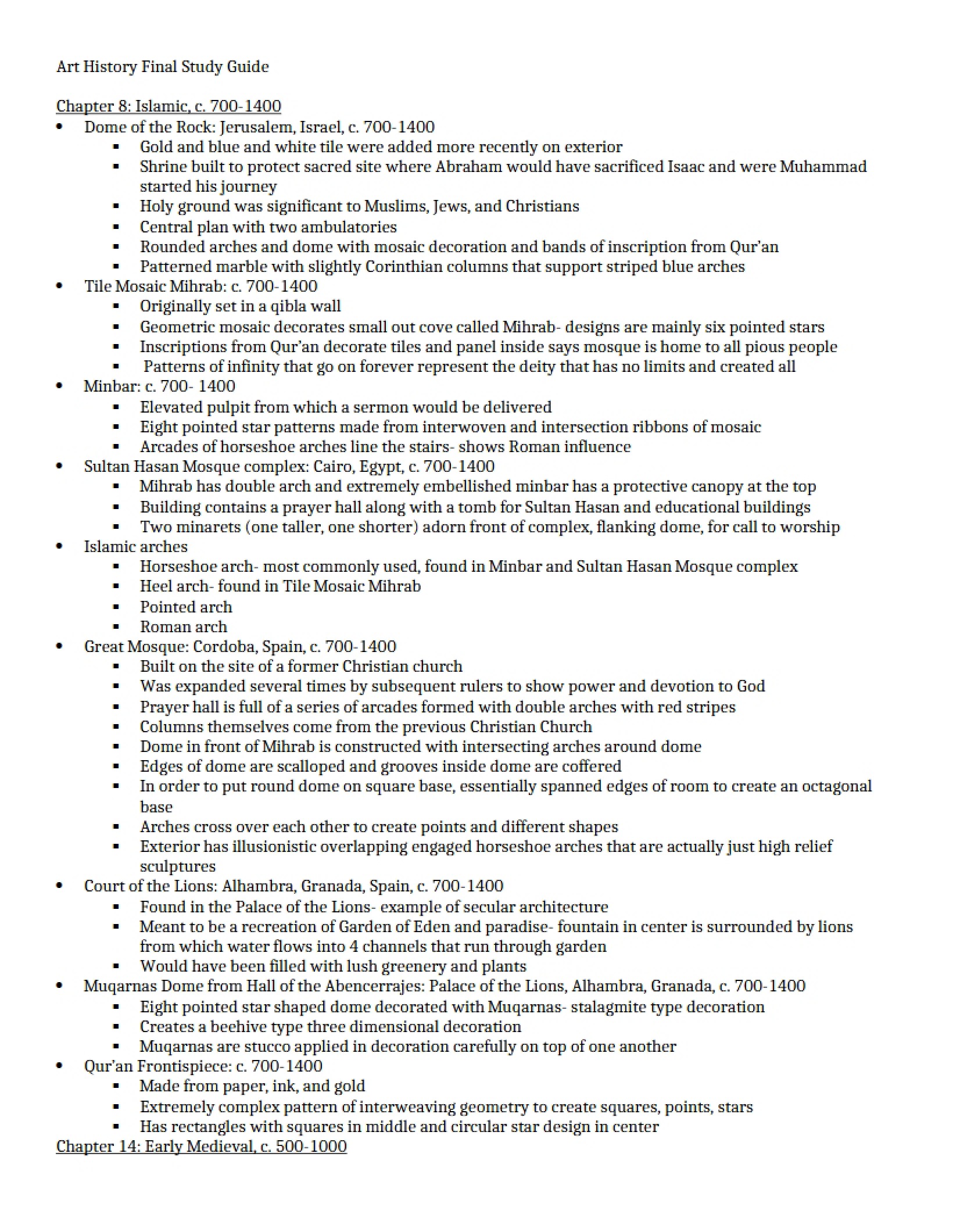 Review Guide for Final