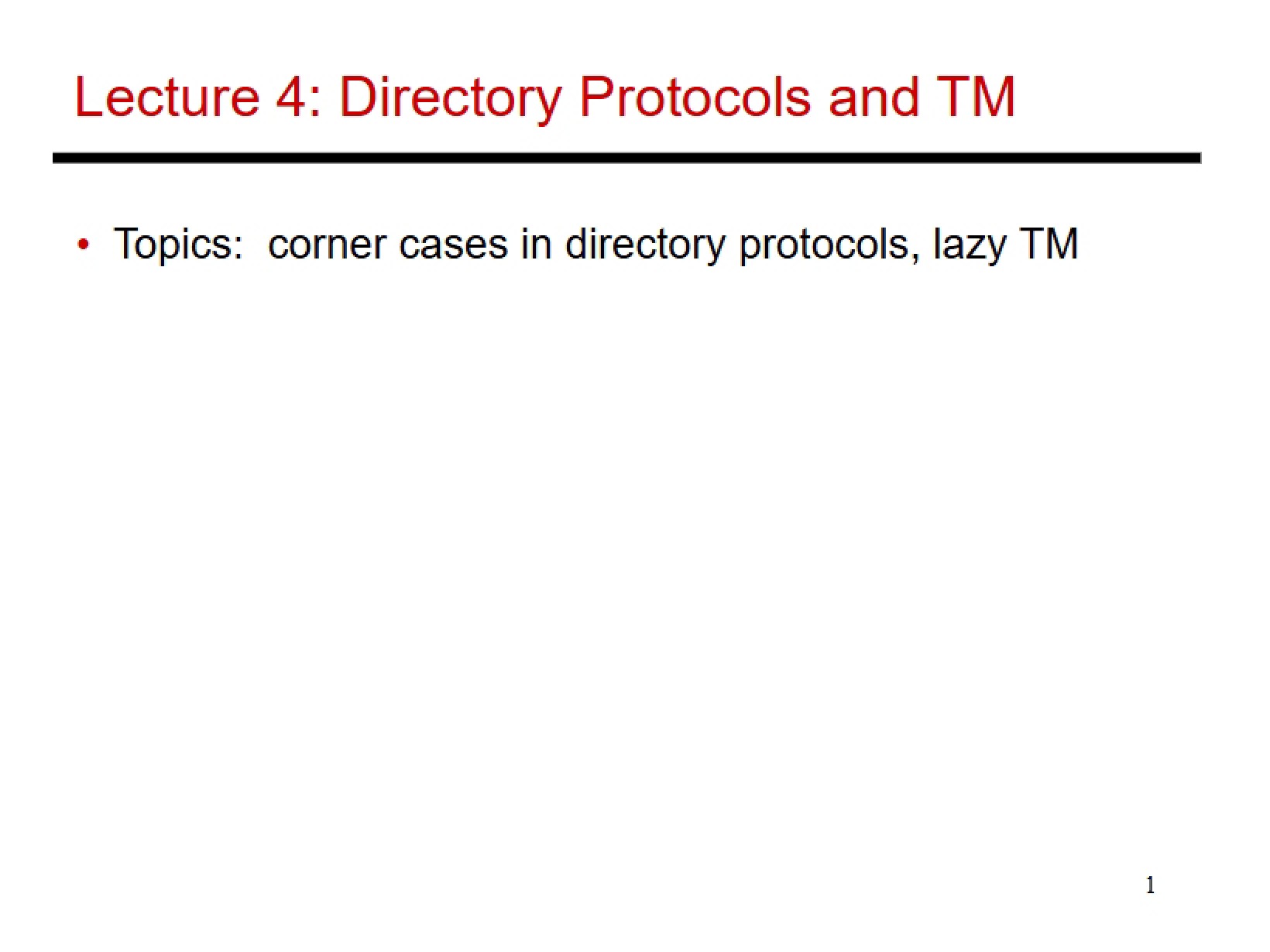 Transactional Memory and Directory Protocols